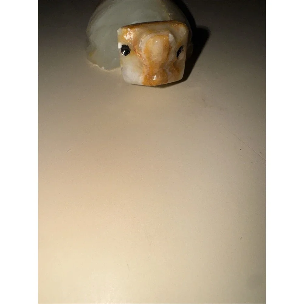 Vintage Hand Carved Onyx Tortoise Turtle Paperweight 4 1/2 “ 2 3/4 ” W, 1.5” H